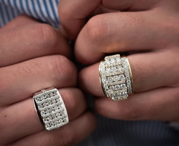 Crown Jewels Coin Mens 3 ct Diamond Ring White Gold Rings