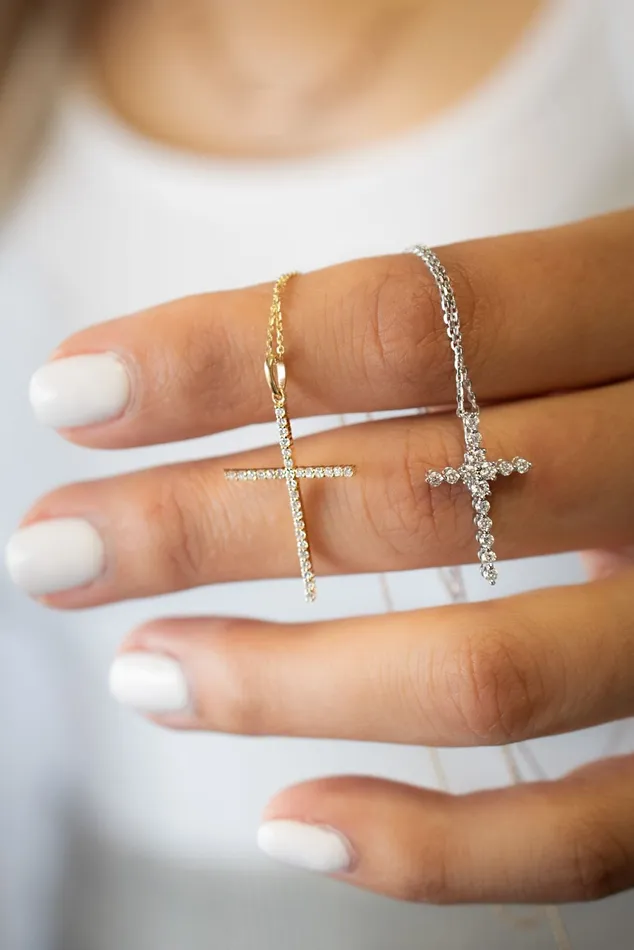 Crown Jewels Coin Necklaces 13 ctw Diamond Cross Pendant