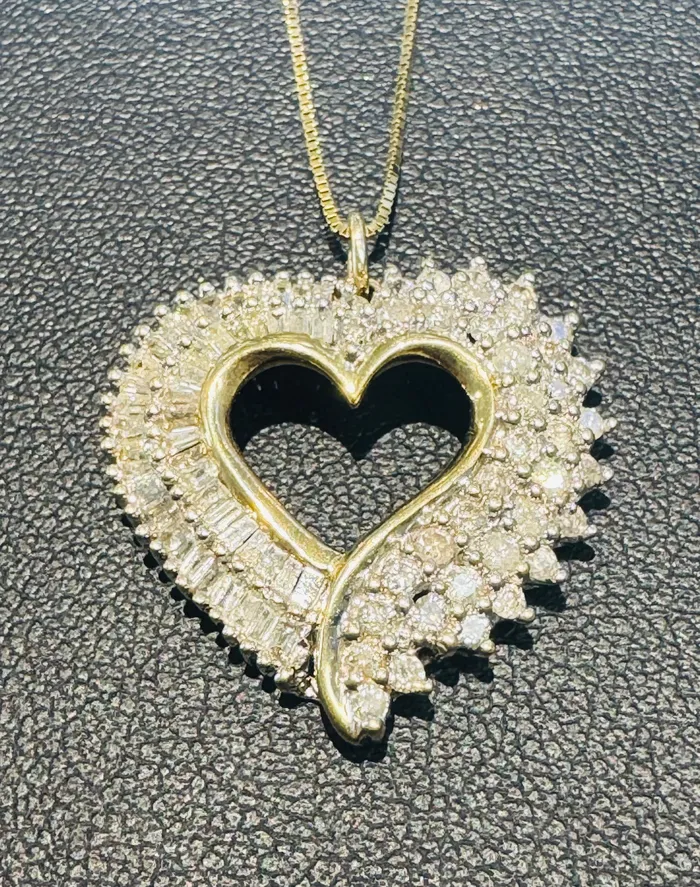 Crown Jewels Coin Necklaces Diamond Heart Pendant