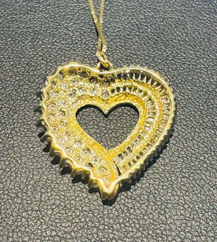 Crown Jewels Coin Necklaces Diamond Heart Pendant