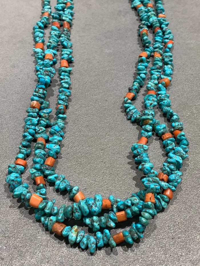 Crown Jewels Coin Necklaces Turquoise Natural Mediterranean Coral Necklace