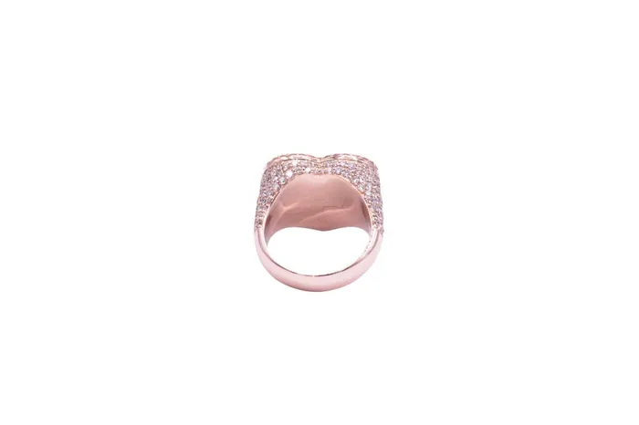 Crown Jewels Coin Rings Baguette Diamond Heart Ring