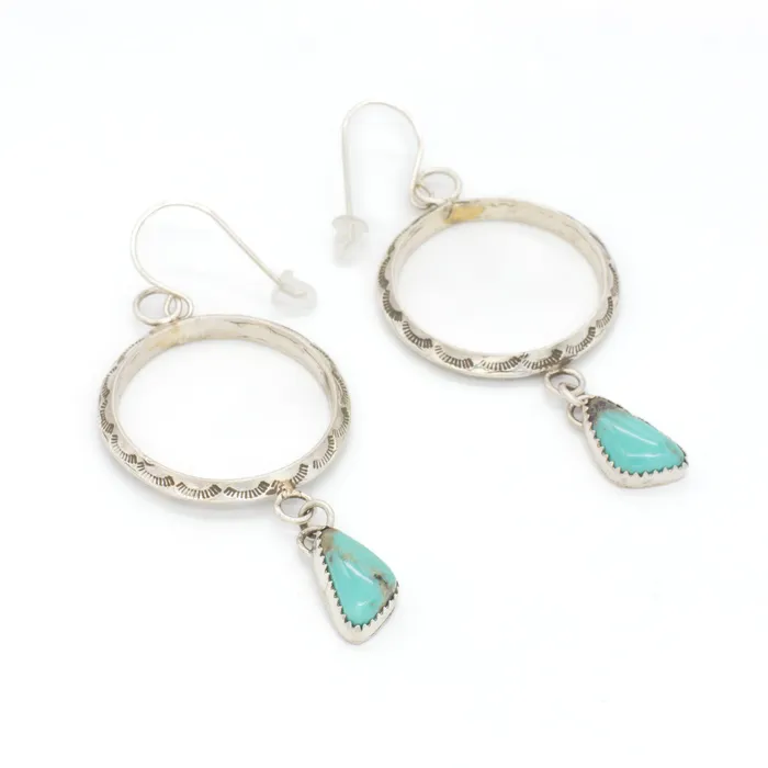 Crown Jewels Coin Rochelle Yazzie Navajo Handmade Sterling Silver Turquoise Earrings Earrings Crown Jewels Coin Rochelle Yazzie Navajo Handmade Sterling Silver Turquoise Earrings Earrings
