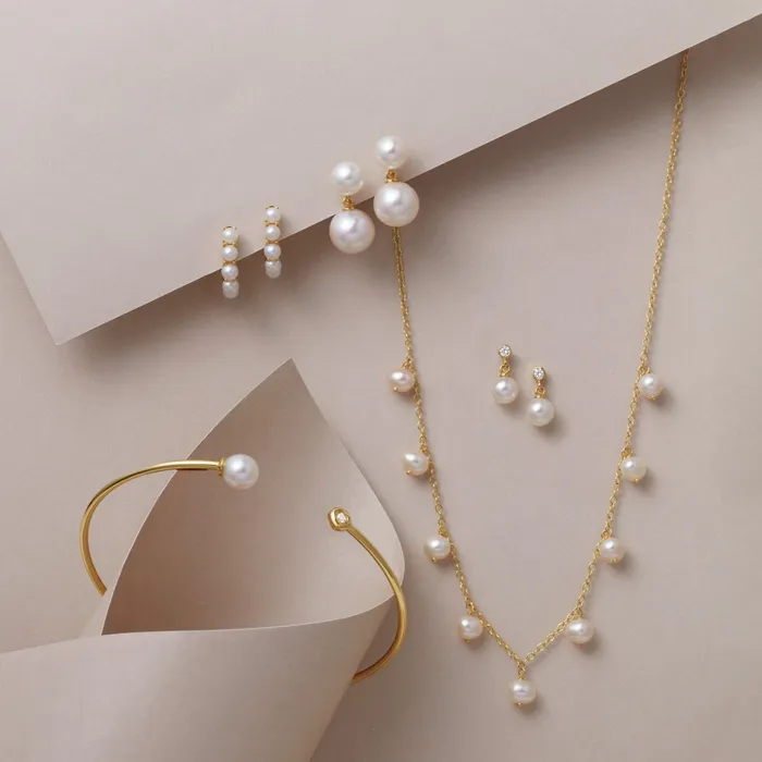 Cultured Akoya Pearl Bezel Diamond Drop Dangle Earrings Solid 14K Yellow White Rose Gold Storyteller by Vintage Magnality Earrings
