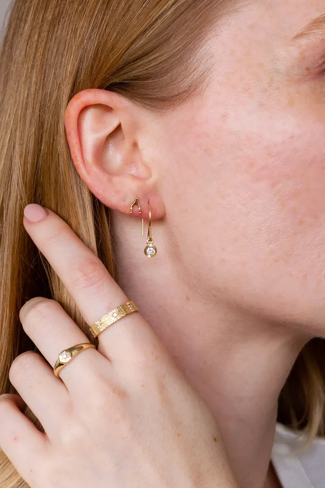 Diamond Aurora Dangle Earrings in Yellow Gold Corey Egan Earrings