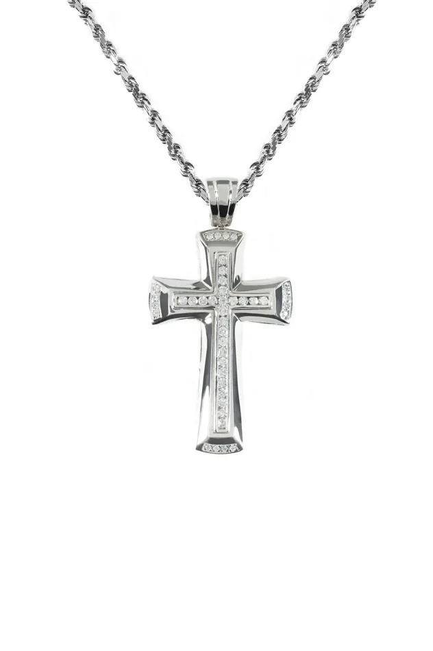 Diamond Cross Pendant 100 ctw Crown Jewels Coin Necklaces