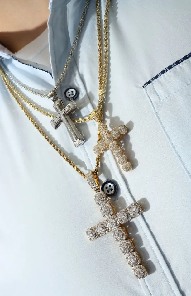 Diamond Cross Pendant 100 ctw Crown Jewels Coin Necklaces