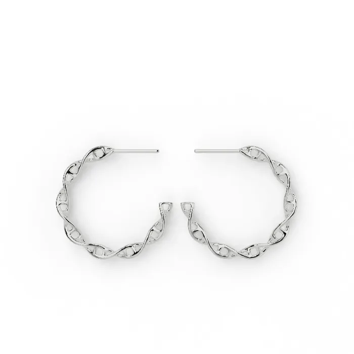 DNA earring hoops S silver sciencejewelry1824 Earrings