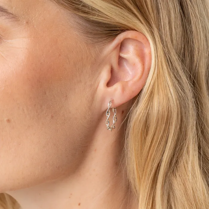 DNA earring hoops S silver sciencejewelry1824 Earrings