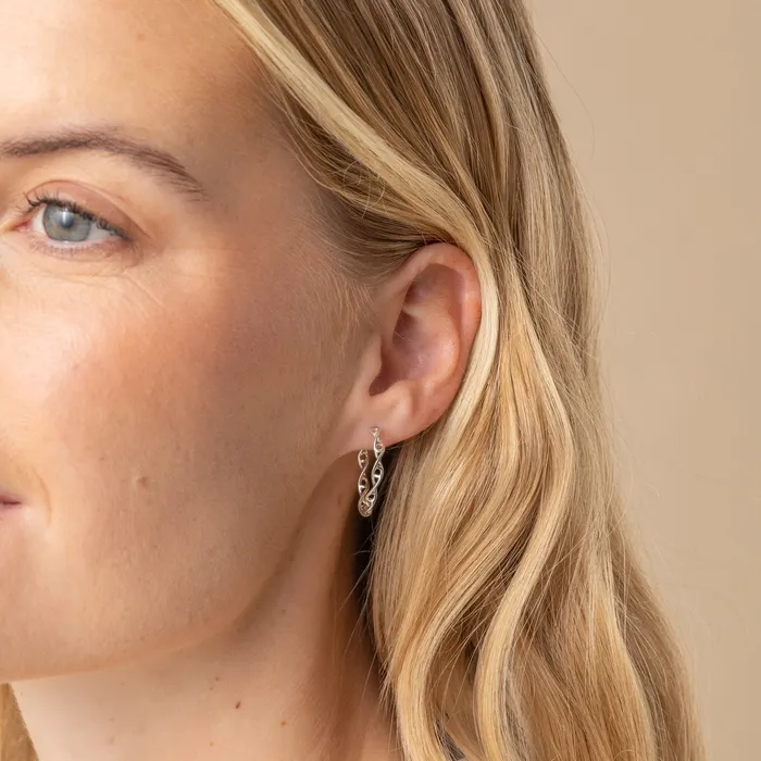 DNA earring hoops S silver sciencejewelry1824 Earrings