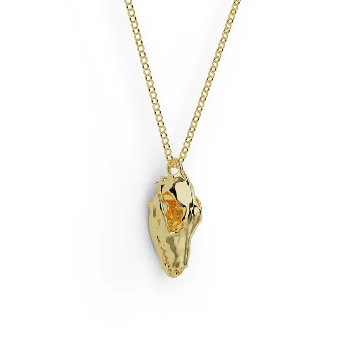 dog skull necklace gold vermeil sciencejewelry1824 Necklaces