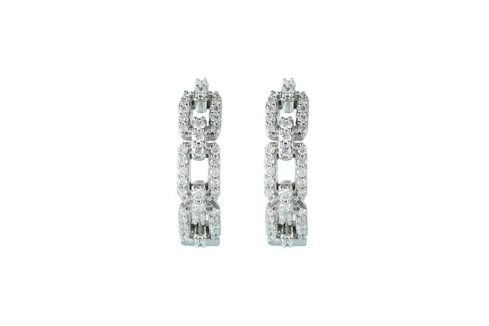 Earrings 12 ctw Diamond Link Hoop Earrings Crown Jewels Coin