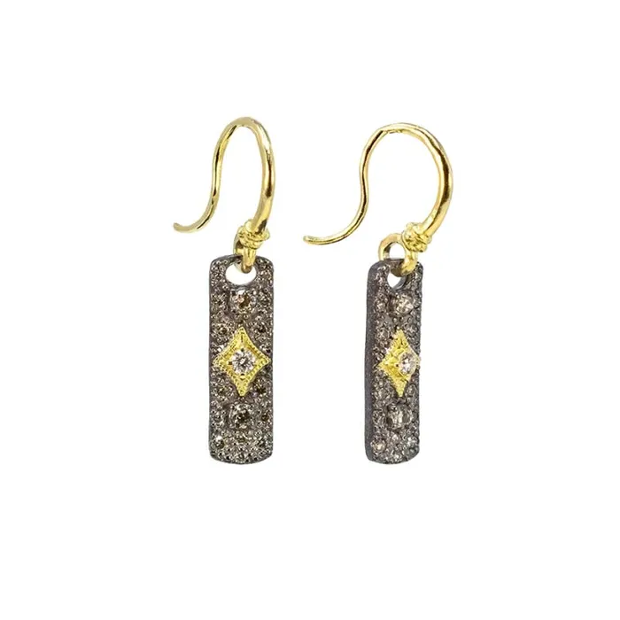 Earrings ARMENTA White and Champagne Diamond Drop Earrings