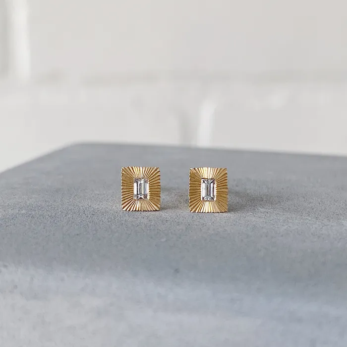 Earrings Corey Egan Baguette Diamond Aurora Stud Earrings