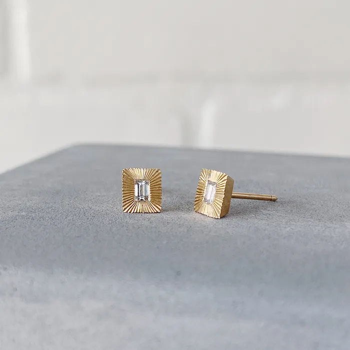 Earrings Corey Egan Baguette Diamond Aurora Stud Earrings