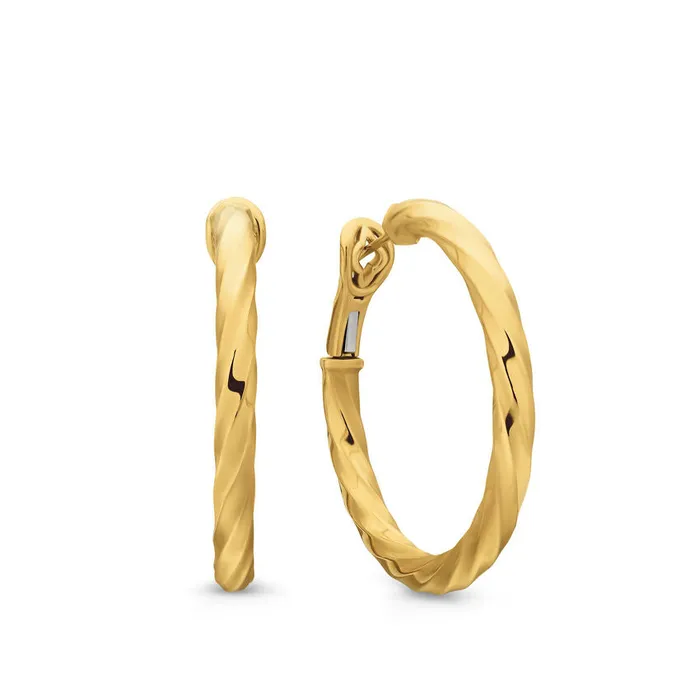 Earrings David Yurman Cable Edge Hoop Earrings in Recycled Gold 15 DAVID YURMAN INC Earrings David Yurman Cable Edge Hoop Earrings in Recycled Gold 15 DAVID YURMAN INC