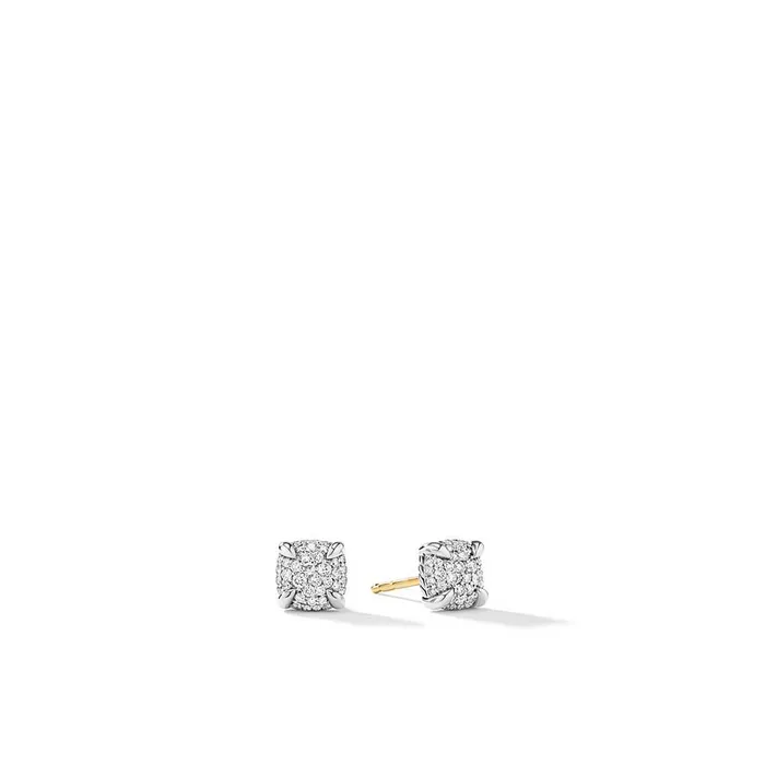 Earrings DAVID YURMAN INC David Yurman Petite Chatelaine Stud Earrings in Sterling Silver with Pav Diamonds Earrings DAVID YURMAN INC David Yurman Petite Chatelaine Stud Earrings in Sterling Silver with Pav Diamonds