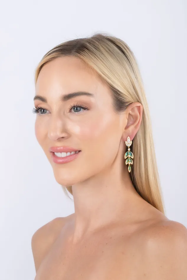 Earrings Eye Candy LA Camila Green CZ Statement Earring