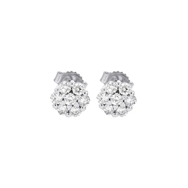 Earrings GEMS ONE CORPRATION 14K White Gold 10ctw Contemporary Cluster Style Diamond Earrings Earrings GEMS ONE CORPRATION 14K White Gold 10ctw Contemporary Cluster Style Diamond Earrings