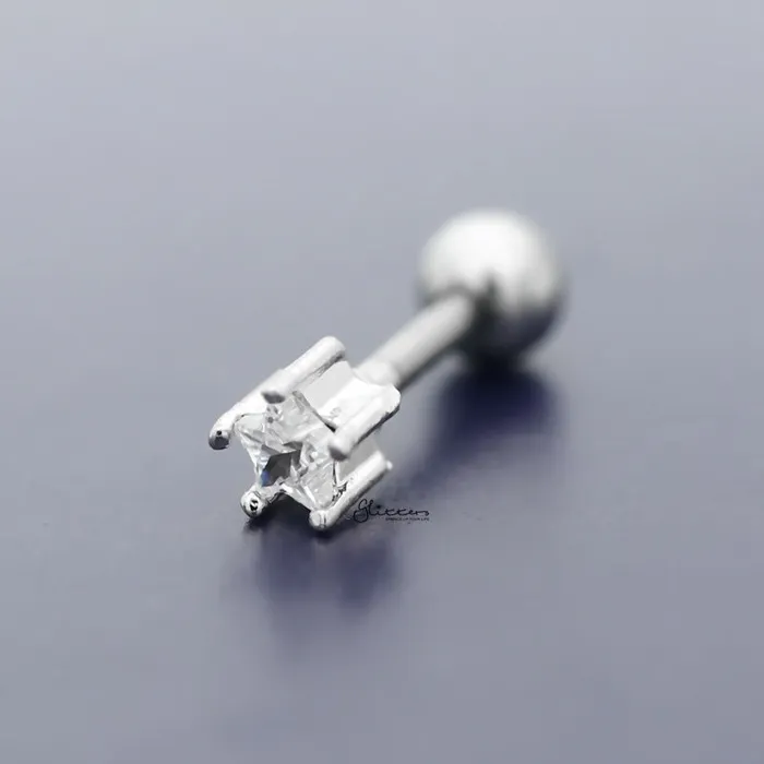 Earrings Glitters CZ Star Shape Tragus Cartilage Earring Ball End Flat Back