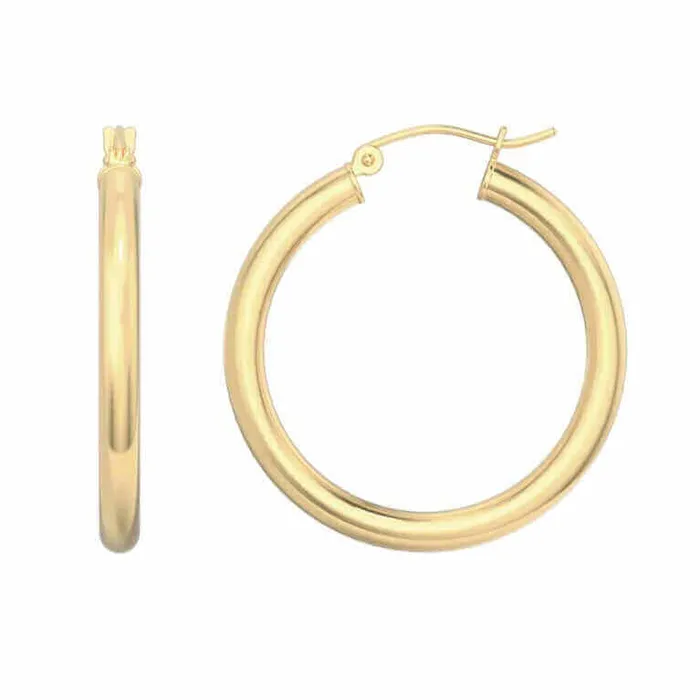 Earrings Izakov Diamonds Fine Jewelry 14K Gold Tube Hoop Earrings