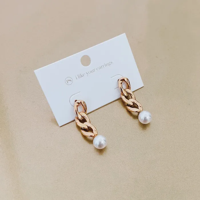 Earrings Jewelry Twirling Pearl Chain Drop Earrings WATERPROOF Wholesale