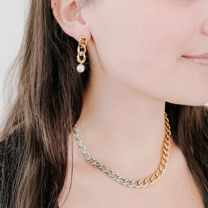 Earrings Jewelry Twirling Pearl Chain Drop Earrings WATERPROOF Wholesale