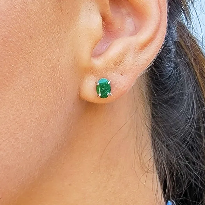 Earrings Oval Emerald Heart Earrings Uniquelan Jewelry