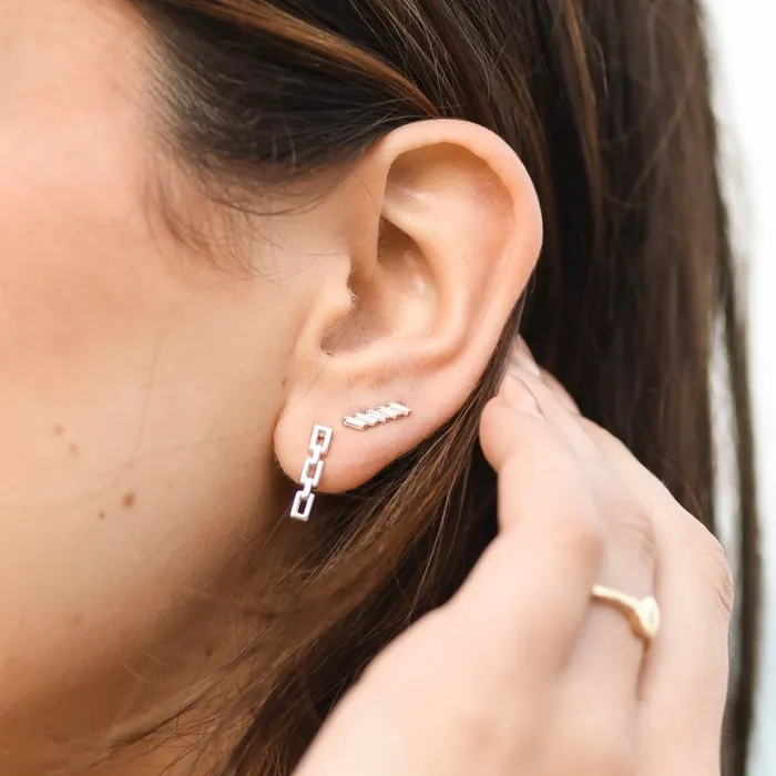 Earrings Storyteller by Vintage Magnality Baguette 14 CTW Natural Diamond Ear Climber Earrings Solid 14K Yellow White Rose Gold