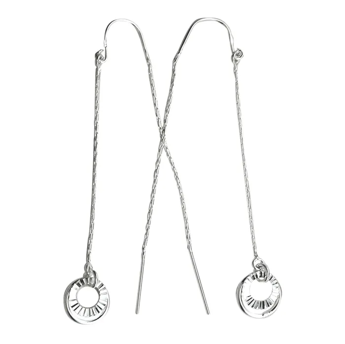 Earrings Teeda E1120 Two Rings Ear Threads