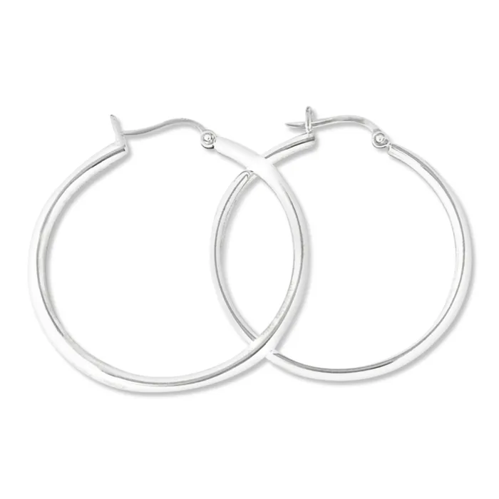 Earrings Teeda EHS25 Snap Hoop Earrings 25mm