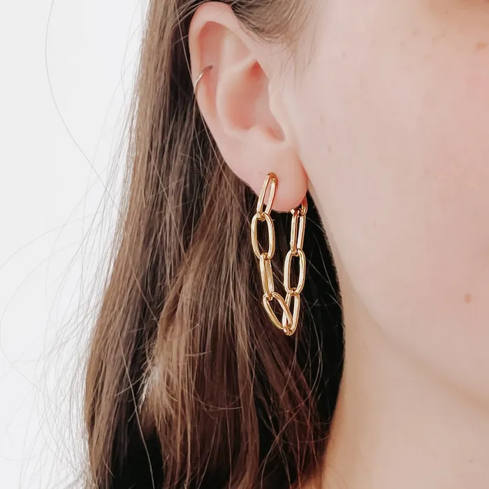 Earrings Two Looks in One Chain Link Earrings WATERPROOF Wholesale Jewelry