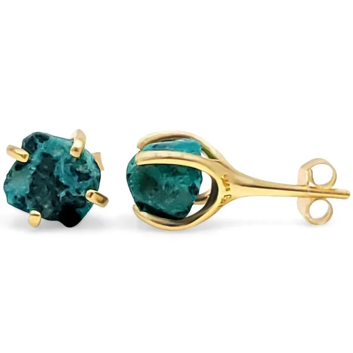 Earrings Uniquelan Jewelry Genuine Raw Chrysocolla Stud Earrings Earrings Uniquelan Jewelry Genuine Raw Chrysocolla Stud Earrings