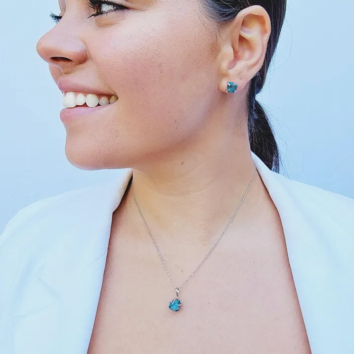 Earrings Uniquelan Jewelry Genuine Raw Chrysocolla Stud Earrings Earrings Uniquelan Jewelry Genuine Raw Chrysocolla Stud Earrings