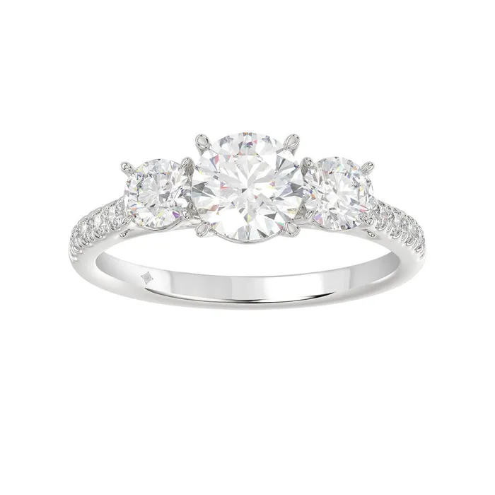 Ethos Rings LADIES RING 1 34CT ROUND DIAMOND 14K WHITE GOLD CENTER STONE ROUND DIAMOND 1CT Ethos Rings LADIES RING 1 34CT ROUND DIAMOND 14K WHITE GOLD CENTER STONE ROUND DIAMOND 1CT