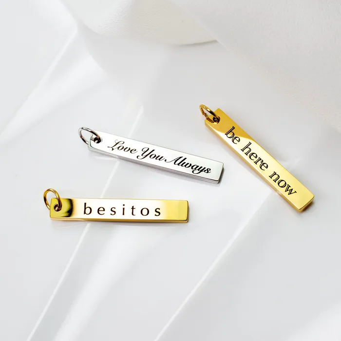 Extra Charm for Luca Engraved Vertical Name Bar Necklace Personalized AddOn Pendant Grayling Necklaces Extra Charm for Luca Engraved Vertical Name Bar Necklace Personalized AddOn Pendant Grayling Necklaces