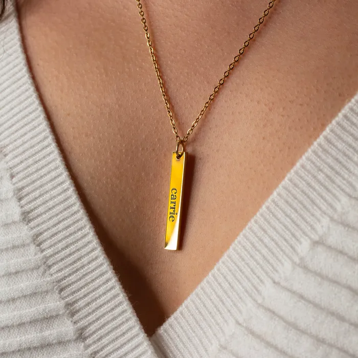 Extra Charm for Luca Engraved Vertical Name Bar Necklace Personalized AddOn Pendant Grayling Necklaces