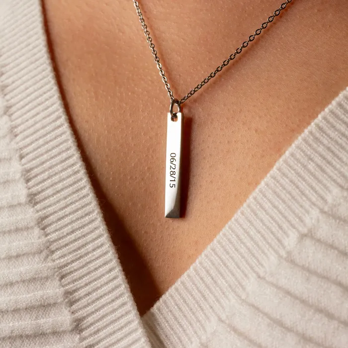 Extra Charm for Luca Engraved Vertical Name Bar Necklace Personalized AddOn Pendant Grayling Necklaces