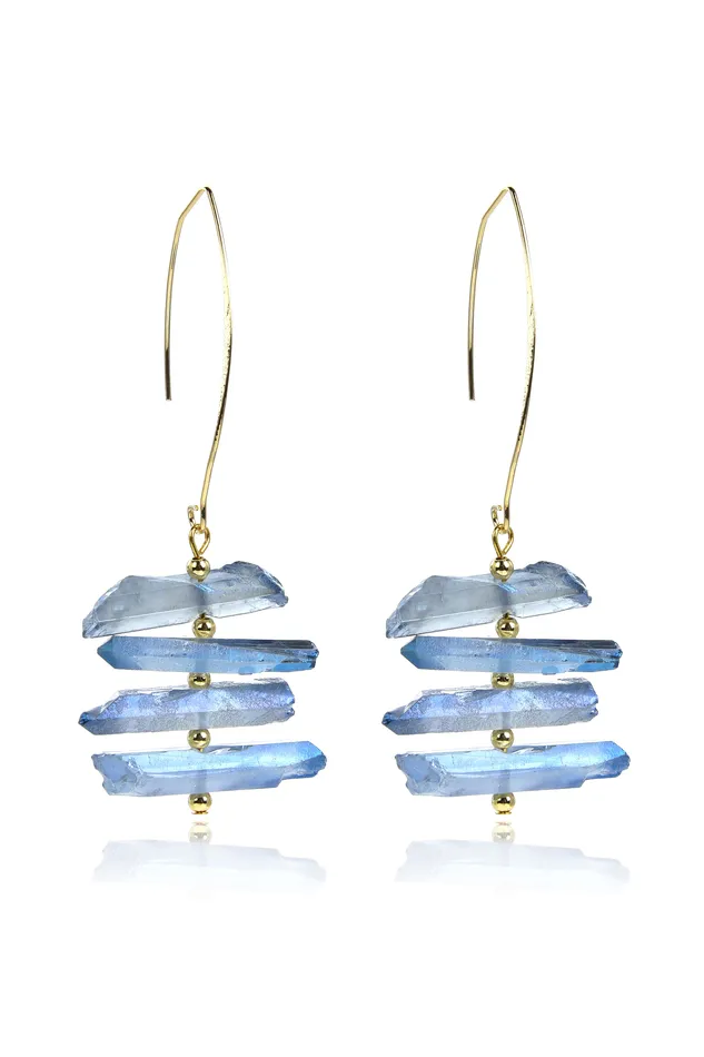 Eye Candy LA Earrings Natural Quartz Drop Earrings