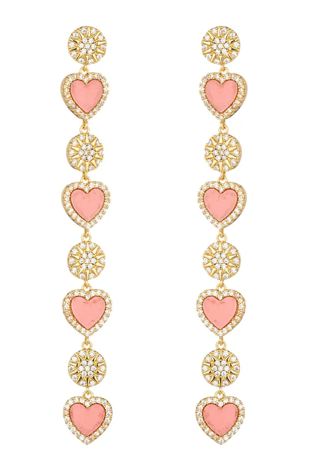 Eye Candy LA Earrings Pastel Heart Drop Earrings