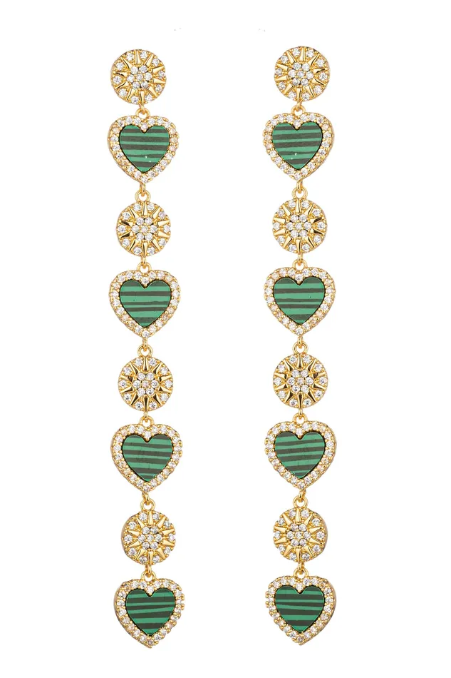 Eye Candy LA Earrings Pastel Heart Drop Earrings