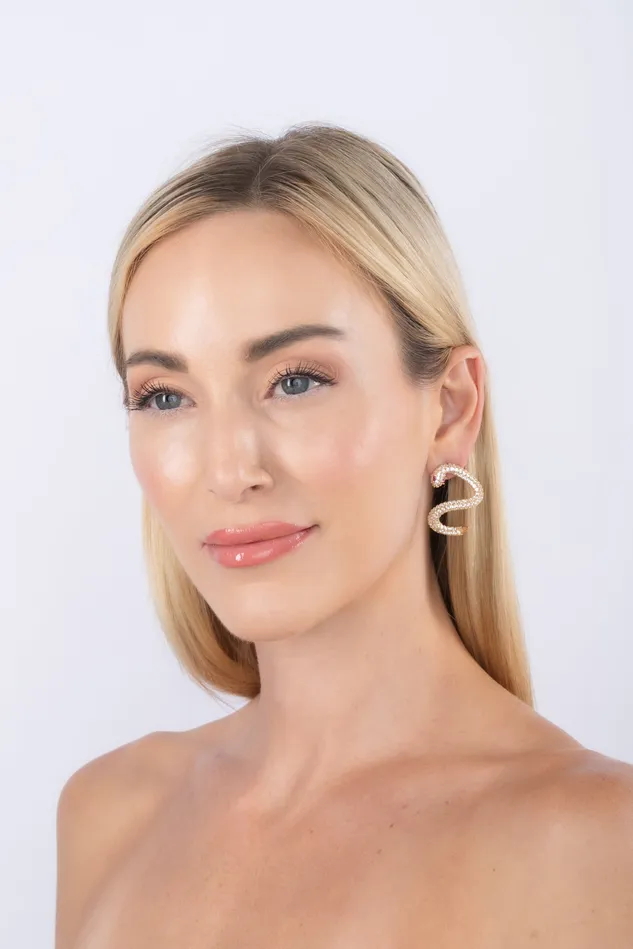 Eye Candy LA Earrings Red Snake Eye CZ Statement Earring