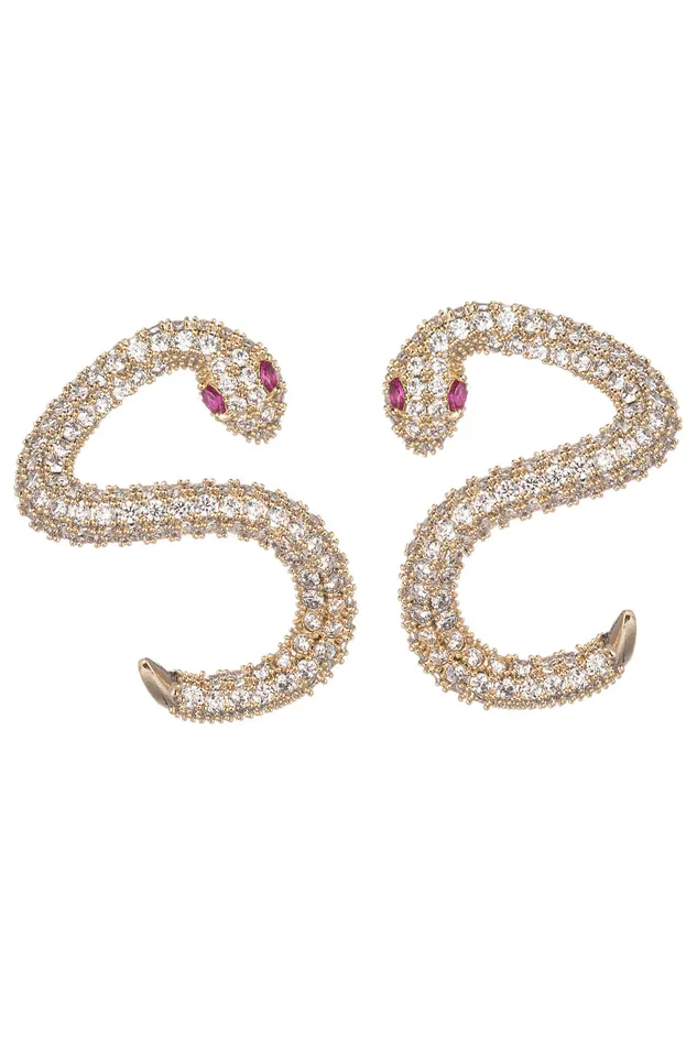Eye Candy LA Earrings Red Snake Eye CZ Statement Earring