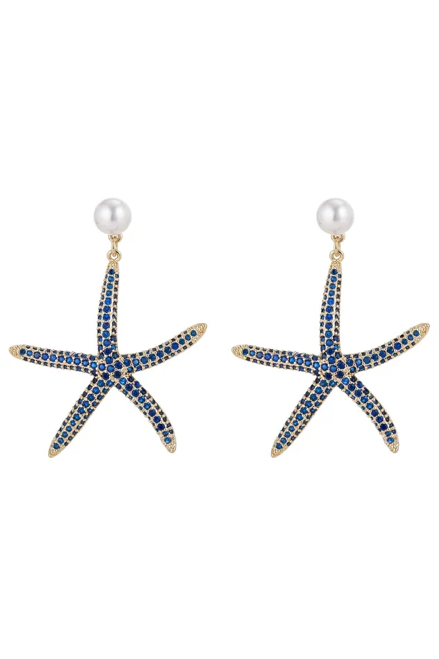 Eye Candy LA Earrings Starfish CZ Earrings