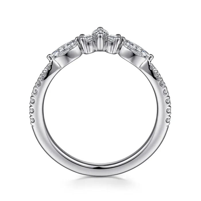 Gabriel 14K White Gold 0486ctw Chevron Diamond Band GABRIEL CO Rings Gabriel 14K White Gold 0486ctw Chevron Diamond Band GABRIEL CO Rings