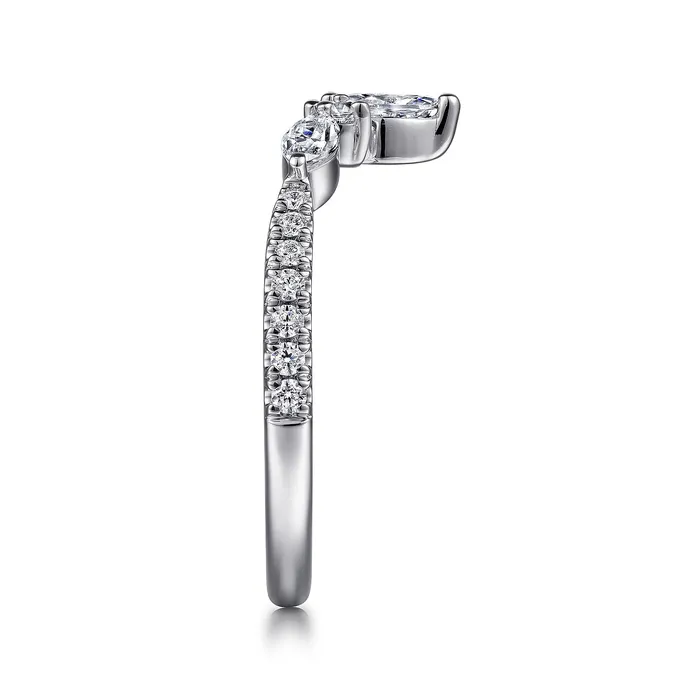 Gabriel 14K White Gold 0486ctw Chevron Diamond Band GABRIEL CO Rings Gabriel 14K White Gold 0486ctw Chevron Diamond Band GABRIEL CO Rings