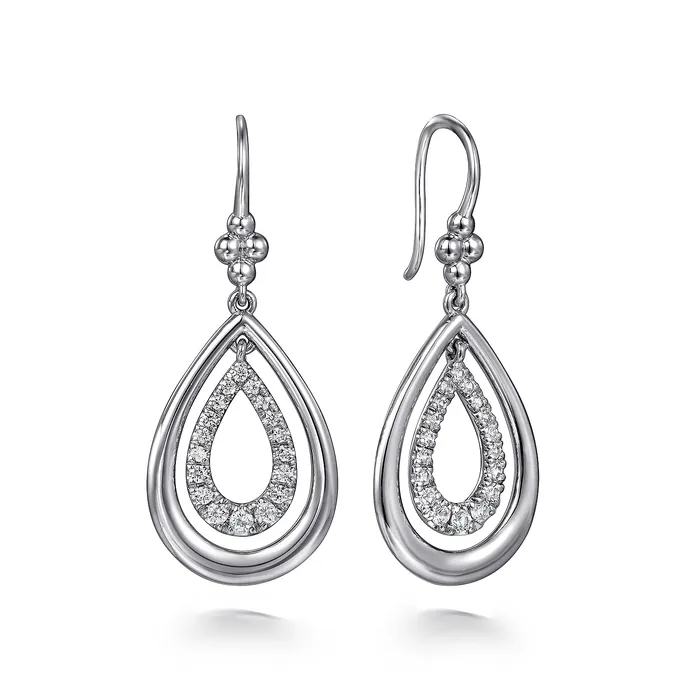 GABRIEL CO Earrings Gabriel Sterling Silver 069ctw Dangle Style Round Sapphire Earrings GABRIEL CO Earrings Gabriel Sterling Silver 069ctw Dangle Style Round Sapphire Earrings
