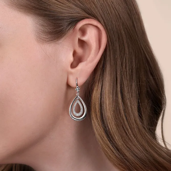 GABRIEL CO Earrings Gabriel Sterling Silver 069ctw Dangle Style Round Sapphire Earrings GABRIEL CO Earrings Gabriel Sterling Silver 069ctw Dangle Style Round Sapphire Earrings