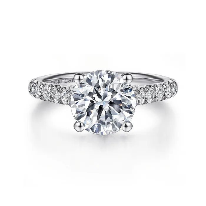 GABRIEL CO Rings Gabriel 14K White Gold 060ctw 4 Prong Style Diamond SemiMount Engagement Ring GABRIEL CO Rings Gabriel 14K White Gold 060ctw 4 Prong Style Diamond SemiMount Engagement Ring