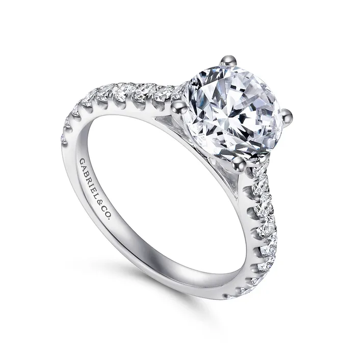 GABRIEL CO Rings Gabriel 14K White Gold 060ctw 4 Prong Style Diamond SemiMount Engagement Ring GABRIEL CO Rings Gabriel 14K White Gold 060ctw 4 Prong Style Diamond SemiMount Engagement Ring